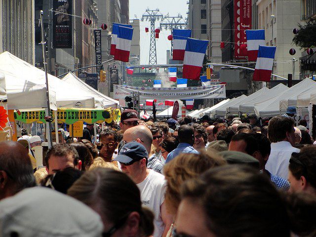 Celebrate Independence Day again but this time for the French. Bastille Day takes over New York on July 9th this year (it's technically July 14th, but we celebrate on the Sunday before), with a boatload of parties and street fairs and wine-tastings all centered around Frenchness. The liveliest and most authentic of these fetes is thrown by the French Institute Alliance Francaise [FIAF] and stretches from Fifth Ave. to Lexington on 60th Street. From noon to 5 p.m., that three block stretch will be packed with booths serving up savory crepes and sweet financiers, as well as live music, shopping, and a $5 raffle that could land you a three-day trip to Paris. For an extra $25, FIAF is offering a private wine-tasting featuring the best of Bordeaux. Sunday, July 9th, 12 p.m. - 5 p.m. // 60th Street, from Fifth Avenue to Lexington Avenue // Free to attend, Tickets $25 